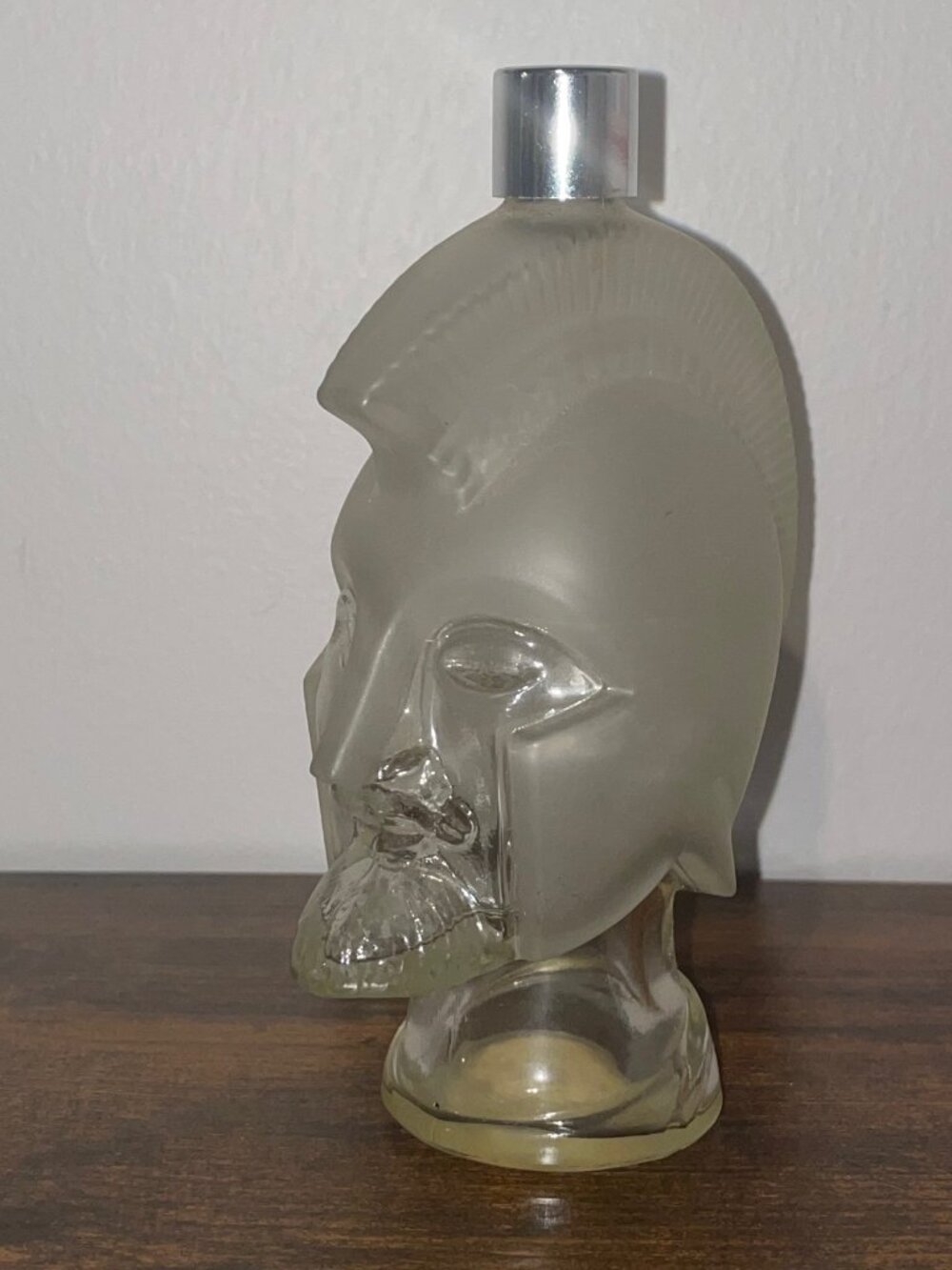 Vtg Avon 1960s Warrior Tribute Cologne Bottle w/o Box Empty Frosted Glass